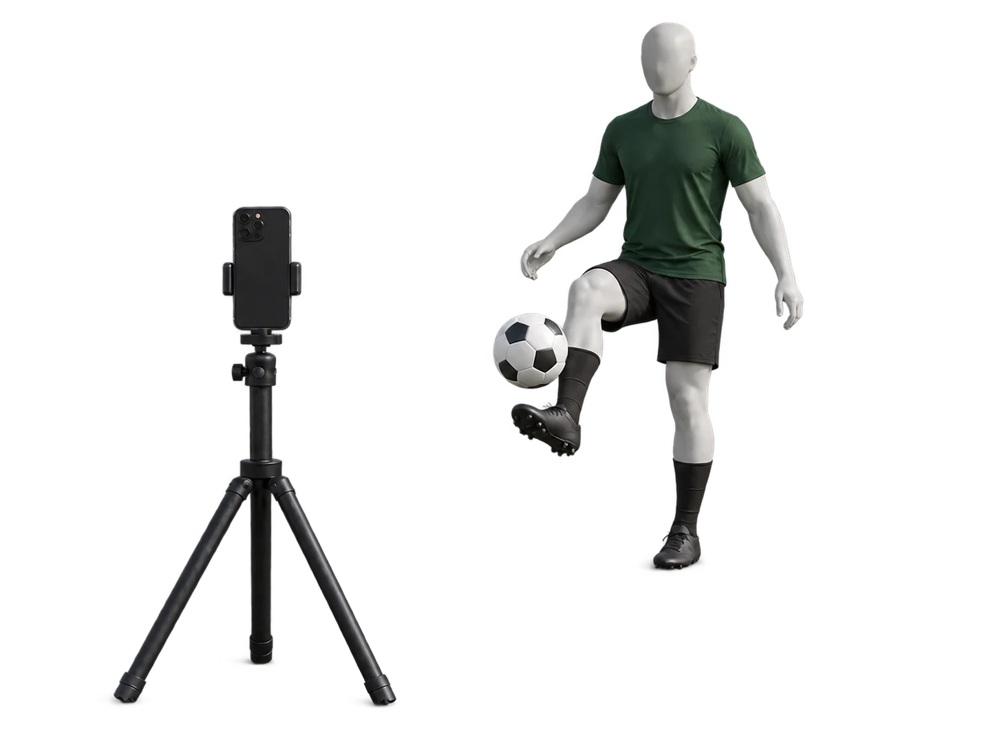 Illustrated soccer practice setup