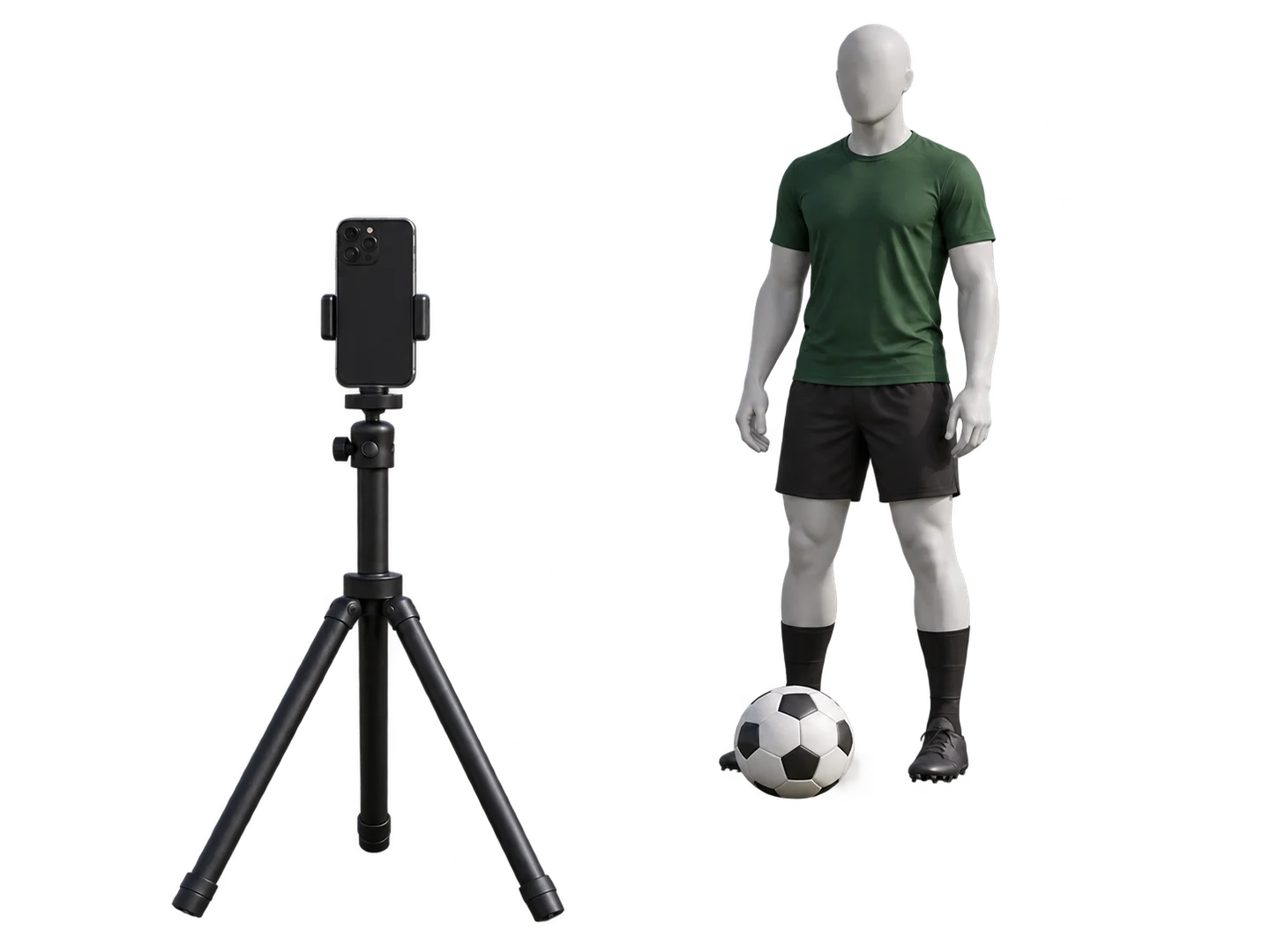 Illustrated soccer practice setup